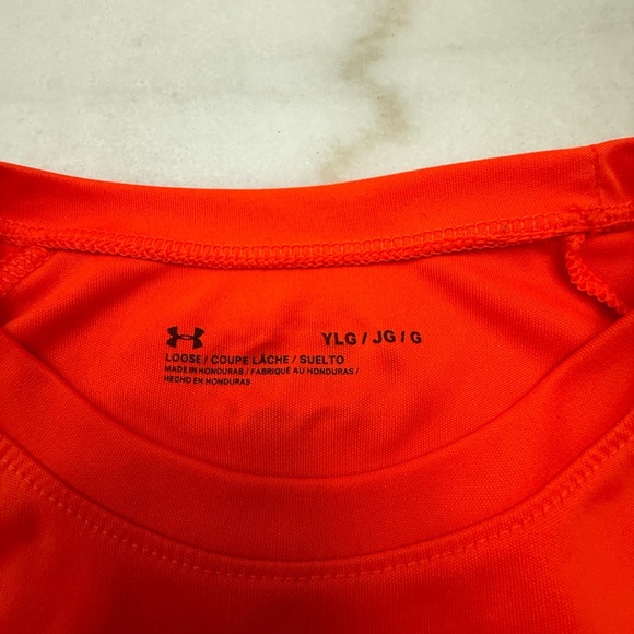 Under Armour Kids' Orange and White Short Sleeve Tees - Picture 6 of 13